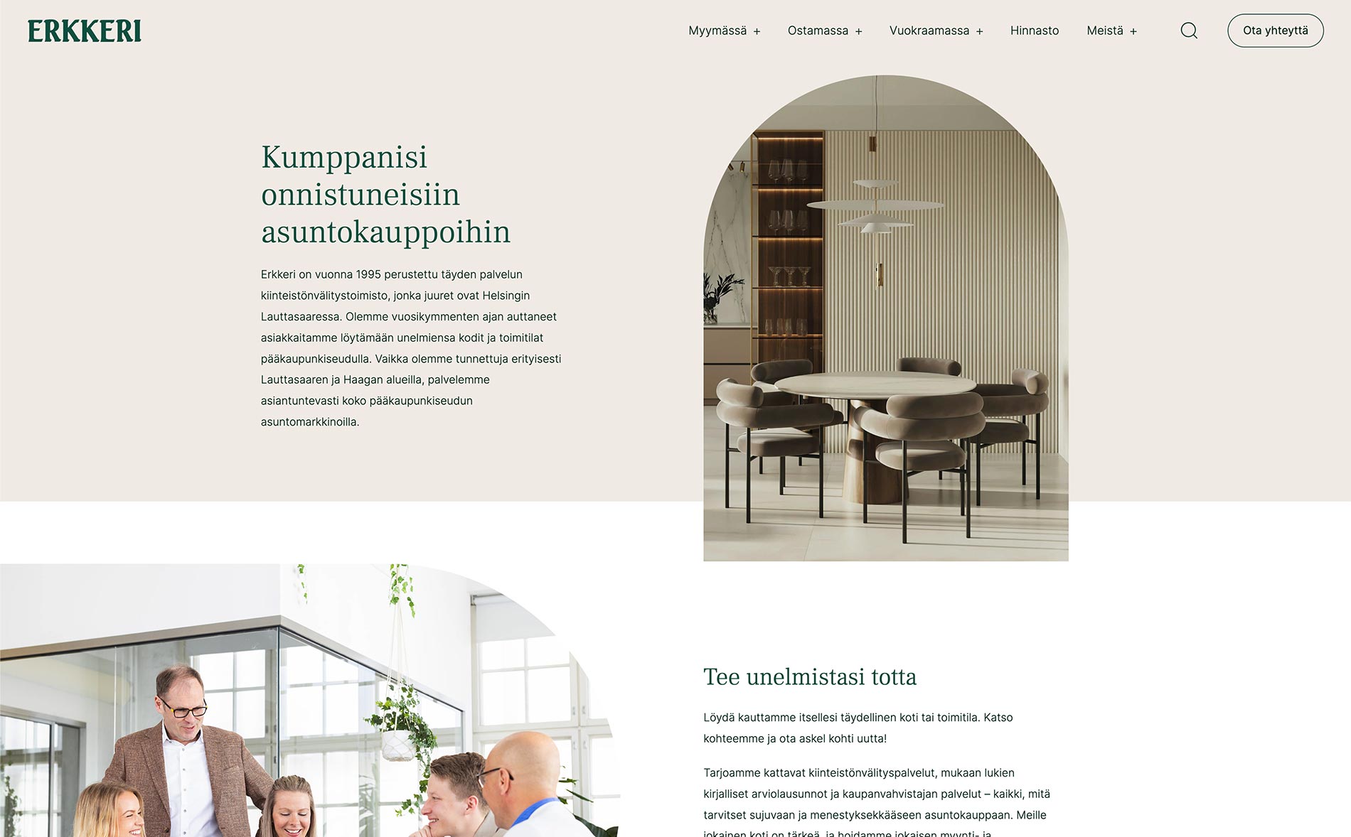 Erkkeri - kokenut kiinteistövälitystoimisto pääkaupunkiseudulla.